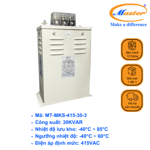Tụ Bù Chống Cháy Nổ Master Vuông Loại Khô 3P 30KVAR 415VAC
