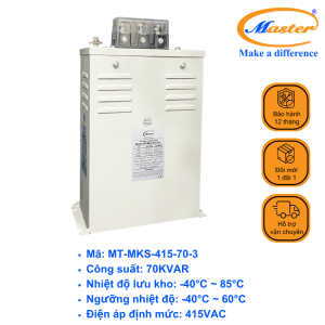 Tụ Bù Chống Cháy Nổ Master Vuông Loại Khô 3P 70KVAR 415VAC