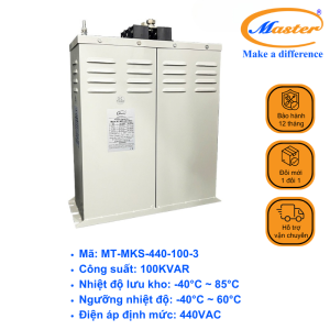 Tụ Bù Chống Cháy Nổ Master Vuông Loại Khô 3P 100KVAR 440VAC