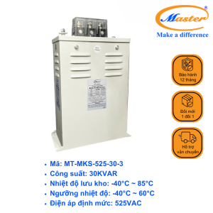 Tụ Bù Chống Cháy Nổ Master Vuông Loại Khô 3P 30KVAR 525VAC