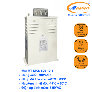Tụ Bù Chống Cháy Nổ Master Vuông Loại Khô 3P 40KVAR 525VAC