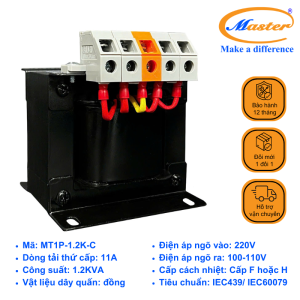 Máy Biến Áp Cách Ly 1 Pha MT1P-1.2K-C Master