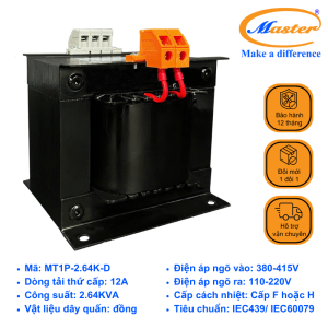 Máy Biến Áp Cách Ly 1 Pha MT1P-2.64K-D Master