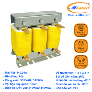 Cuộn Kháng 6% Cho Tụ Bù 3P-90KVAR 440VAC
