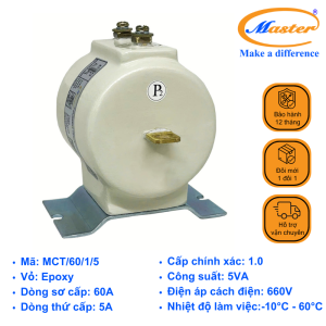 Biến Dòng Đo Lường MCT 60/5A CL1.0 5VA Master - Đúc Epoxy Tròn