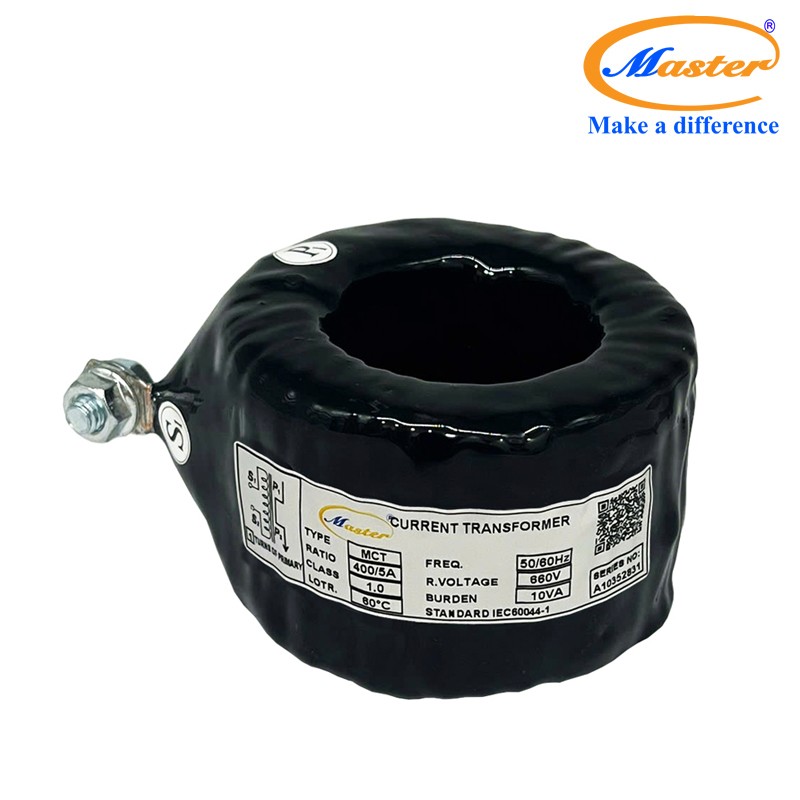Biến dòng đo lường MCT 400/5A 10VA Master – Đúc Epoxy Đen Tròn