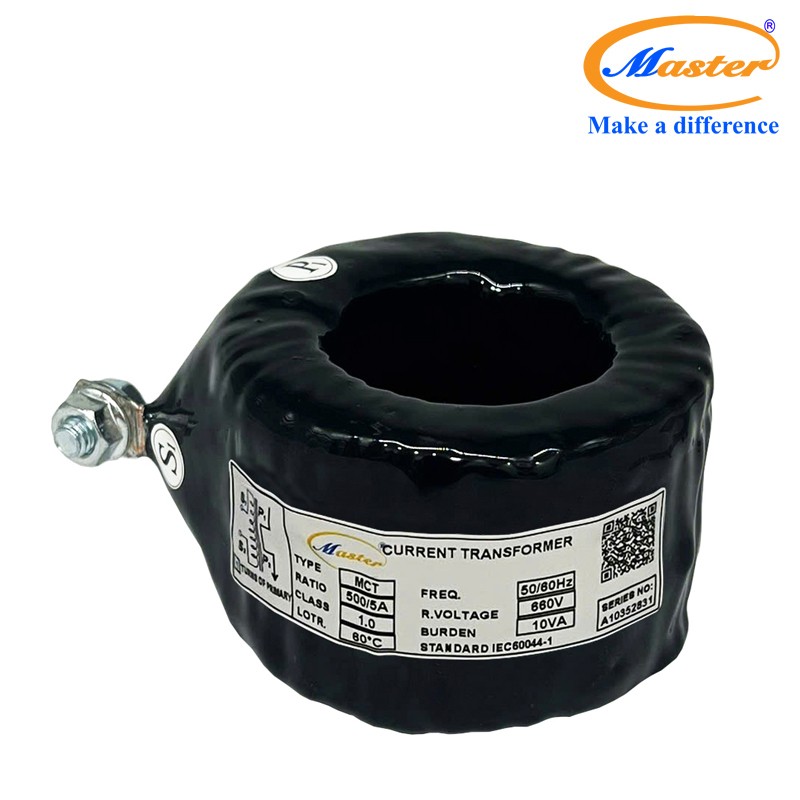 Biến dòng đo lường MCT 500/5A 10VA Master – Đúc Epoxy Đen Tròn