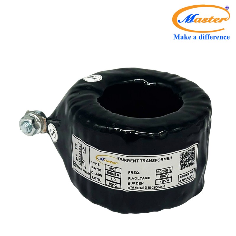 Biến dòng đo lường MCT 600/5A 10VA Master – Đúc Epoxy Đen Tròn