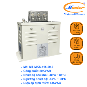 Tụ Bù Chống Cháy Nổ Master Vuông Loại Khô 3P 20KVAR 415VAC