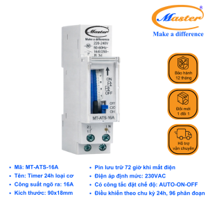 Timer 24h Loại Cơ MT-ATS-16A Master