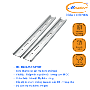Thanh Ray Sắt Mạ Kẽm Chống Rỉ TBLS-35/7.5/PERF Master