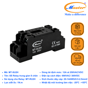Đế Relay Trung Gian 8 Chân 12A MT-SU2H Master