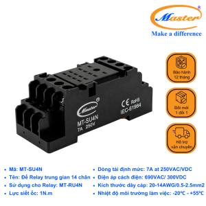 Đế Relay Trung Gian 14 Chân MT-SU4N Master