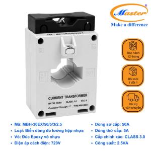 Biến Dòng Đo Lường MBH-30EX 50/5A CL3.0 2.5VA Master - Loại Epoxy Vỏ Nhựa