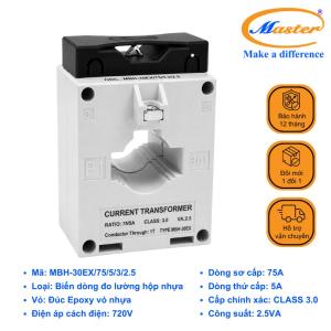 Biến Dòng Đo Lường MBH-30EX 75/5A CL3.0 2.5VA Master - Loại Epoxy Vỏ Nhựa