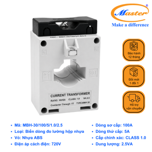 Biến Dòng Đo Lường Hộp Nhựa MBH-30 100/5A Master