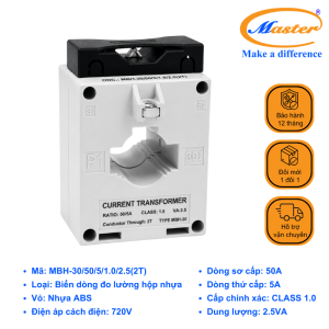 Biến Dòng Đo Lường Hộp Nhựa MBH-30 50/5A Master