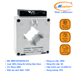 Biến Dòng Đo Lường Hộp Nhựa MBH-40 300/5A Master