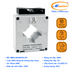 Biến Dòng Đo Lường Hộp Nhựa MBH-40 400/5A Master
