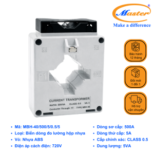 Biến Dòng Đo Lường Hộp Nhựa MBH-40 500/5A Master