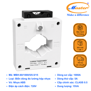 Biến Dòng Đo Lường Hộp Nhựa MBH-60 1000/5A Master