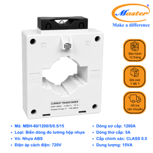 Biến Dòng Đo Lường Hộp Nhựa MBH-60 1200/5A Master