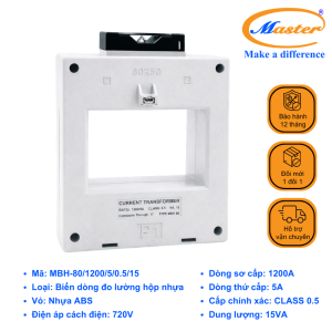 Biến Dòng Đo Lường Hộp Nhựa MBH-80II 1200/5A Master