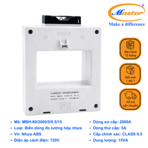 Biến Dòng Đo Lường Hộp Nhựa MBH-80II 2000/5A Master