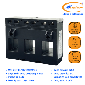 Biến Dòng Đo Lường Hộp Nhựa 3 Pha MRT3P-105 125/5A Master
