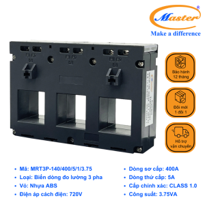Biến Dòng Đo Lường Hộp Nhựa 3 Pha MRT3P-140 400/5A Master
