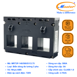 Biến Dòng Đo Lường Hộp Nhựa 3 Pha MRT3P-140 500/5A Master