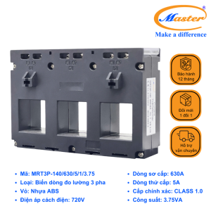 Biến Dòng Đo Lường Hộp Nhựa 3 Pha MRT3P-140 630/5A Master