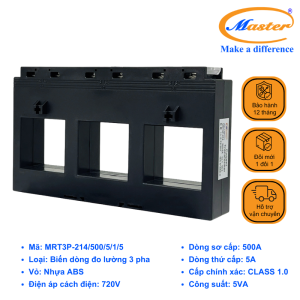 Biến Dòng Đo Lường Hộp Nhựa 3 Pha MRT3P-214 500/5A Master