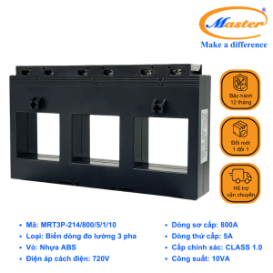 Biến Dòng Đo Lường Hộp Nhựa 3 Pha MRT3P-214 800/5A Master