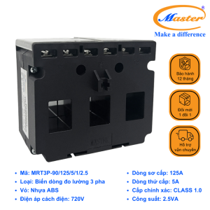 Biến Dòng Đo Lường Hộp Nhựa 3 Pha MRT3P-90 125/5A Master