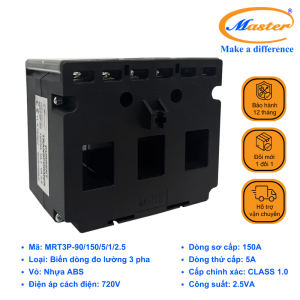 Biến Dòng Đo Lường Hộp Nhựa 3 Pha MRT3P-90 150/5A Master