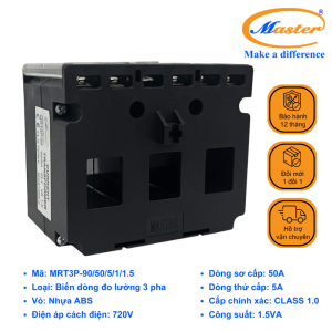 Biến Dòng Đo Lường Hộp Nhựa 3 Pha MRT3P-90 50/5A Master