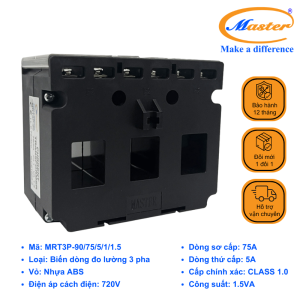 Biến Dòng Đo Lường Hộp Nhựa 3 Pha MRT3P-90 75/5A Master