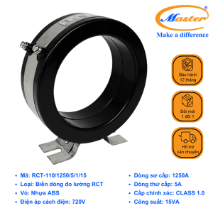 BIẾN DÒNG ĐO LƯỜNG RCT-110 1250/5A MASTER