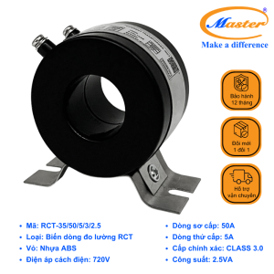 BIẾN DÒNG ĐO LƯỜNG RCT-35 50/5A MASTER