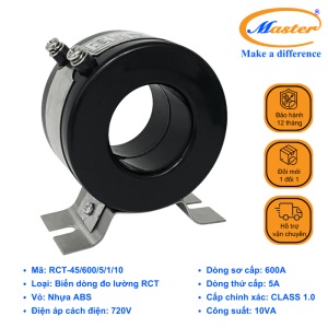 BIẾN DÒNG ĐO LƯỜNG RCT-45 600/5A MASTER