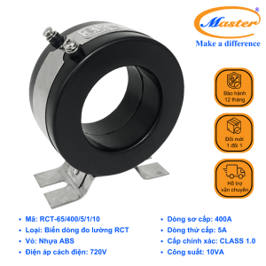 BIẾN DÒNG ĐO LƯỜNG RCT-65 400/5A MASTER