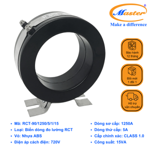 BIẾN DÒNG ĐO LƯỜNG RCT-90 1250/5A MASTER